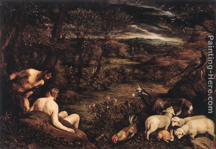 Garden of Eden painting - Jacopo Bassano Garden of Eden art painting